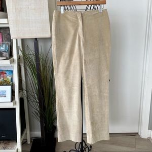 White House Black Market Tan Genuine Suede Pants